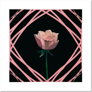 Pink Rose Posters and Art